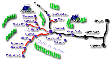 Cartina Gerosa di Val Brembilla